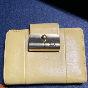 Coach Kristin Yellow Leather Medium Bifold Wallet